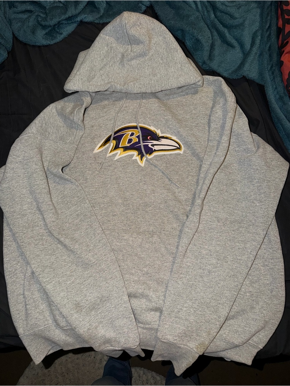 NFL Baltimore Ravens Grey Hoodie with Team Logo